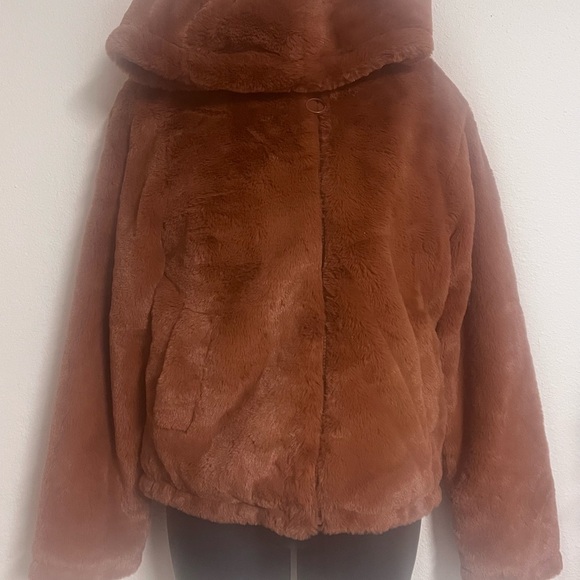 Cozy Brown Faux Fur Jacket - Picture 2 of 3